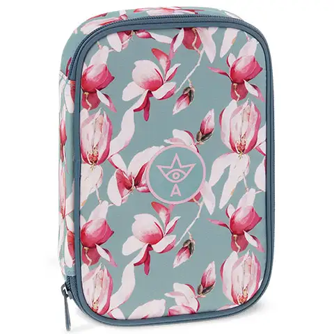 Ars Una: Rosy Magnolia viacposchodový vyklápací peračník 15,5x22,5x4,5cm