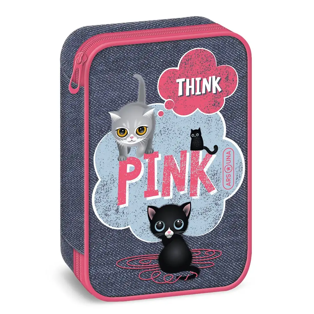 Ars Una: Think Pink viacposchodový vyklápací peračník 15,5x22,5x4,5cm