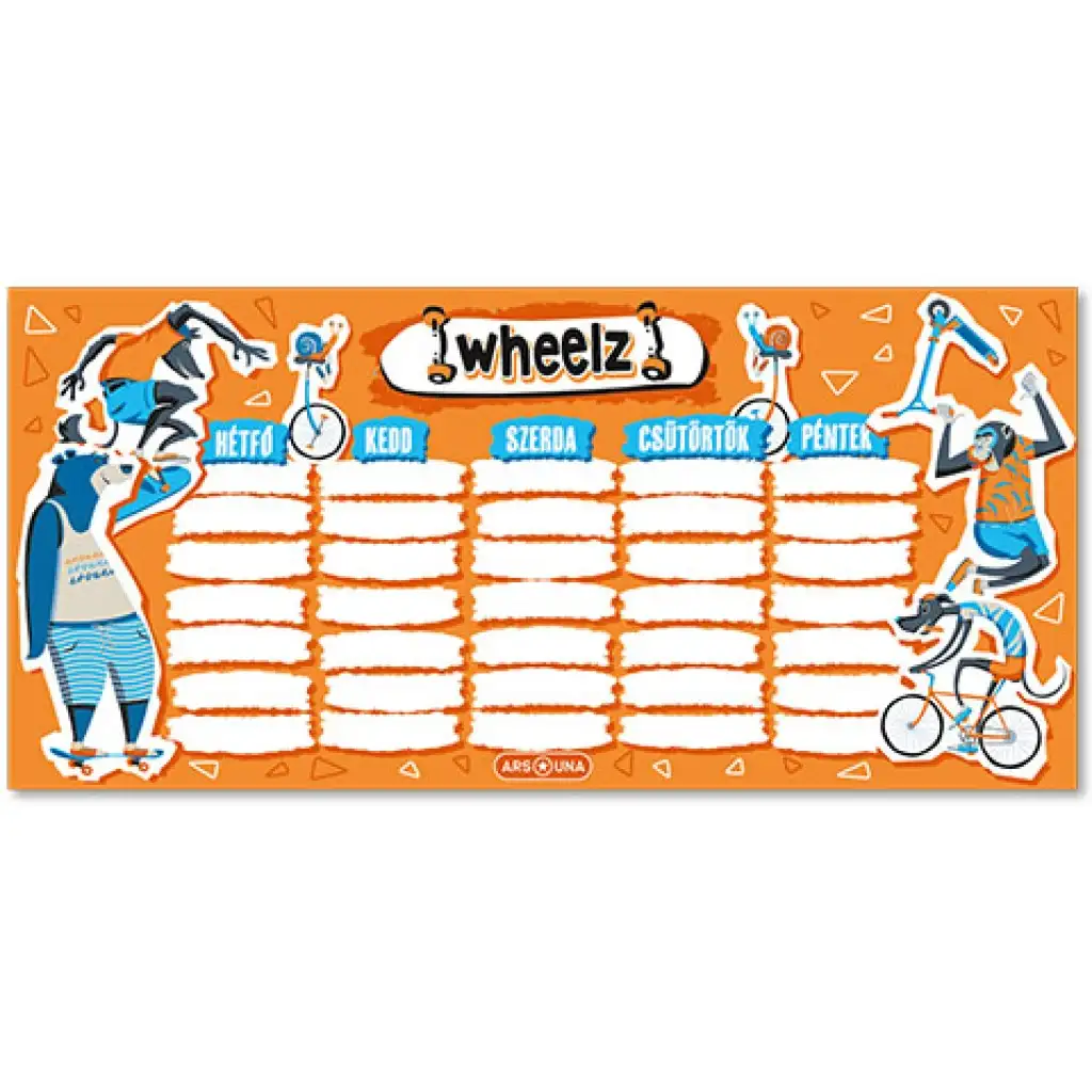 Ars Una: Wheelz obojstranný rozvrh hodín