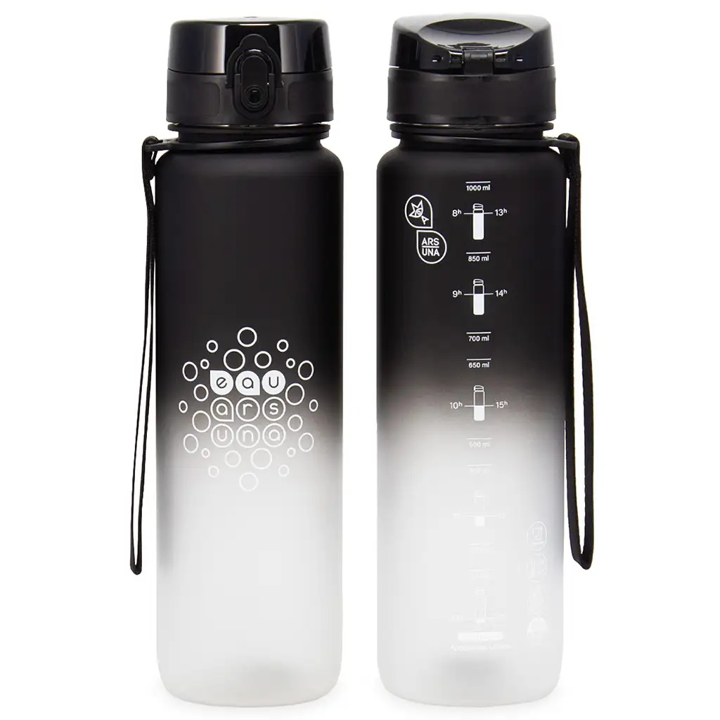 Ars Una: Čierno-biela BPA-free motivačná fľaša 1000ml kép 2