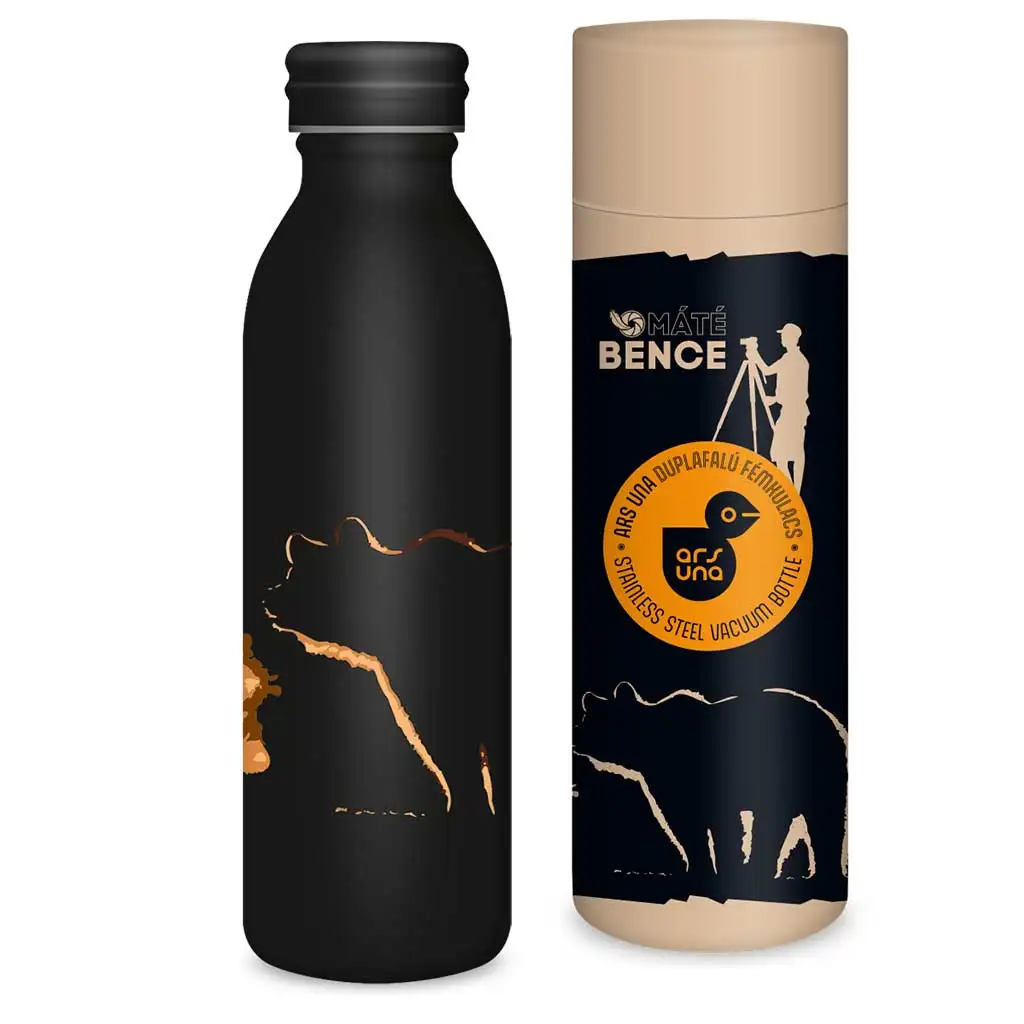 Ars Una: Máté Bence - Medve duplafalú fém kulacs díszdobozban 600ml kép 1