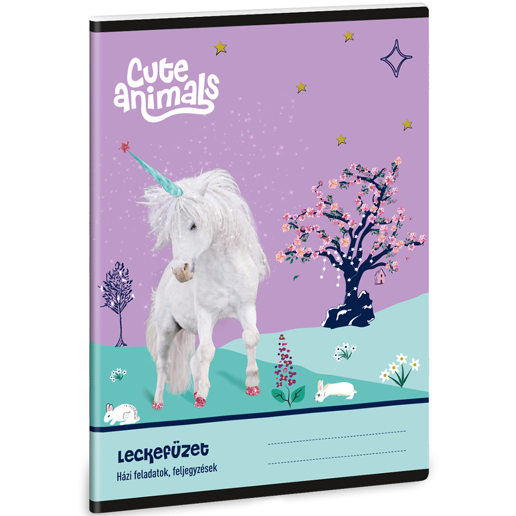 Ars Una: Cute animals Unikornis mintás leckefüzet 38 lapos A/5 kép 1