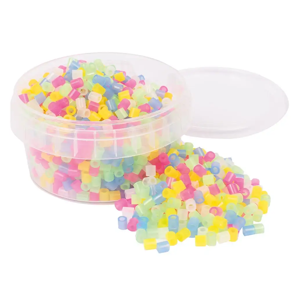 PlayBox: 5mm MIDI zažehľovacie korálky 1000ks v bledých priehľadných farbách