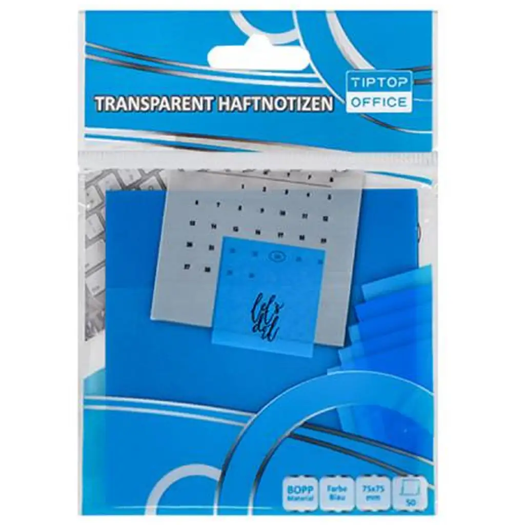 Spirit: Priehľadné modré samolepiace záložky 75x75mm