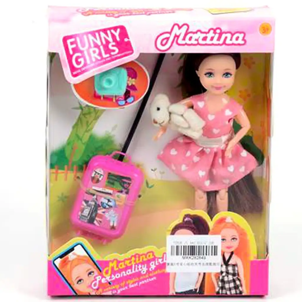 Bábika Martina s kufríkom na kolieskach