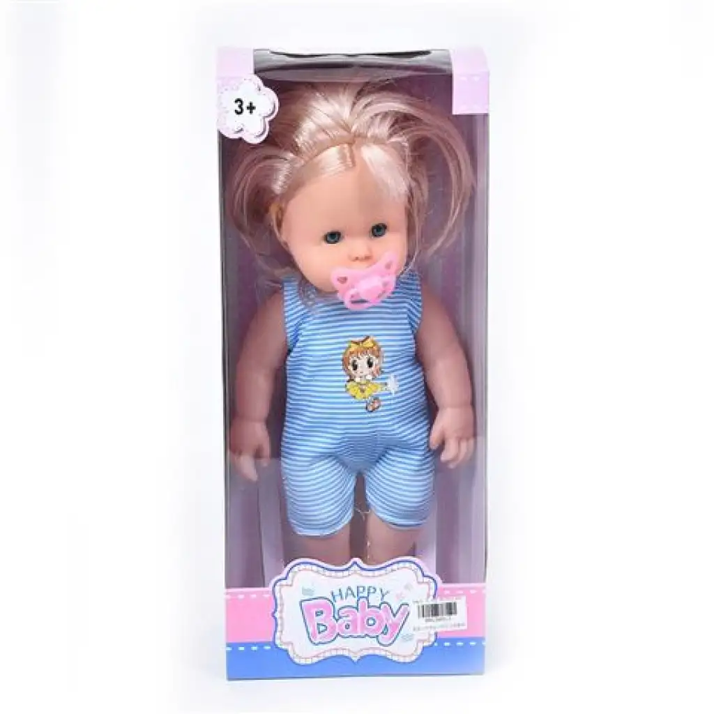 Bábika s blond vlasmi, so zvukom a cumlíkom 35cm