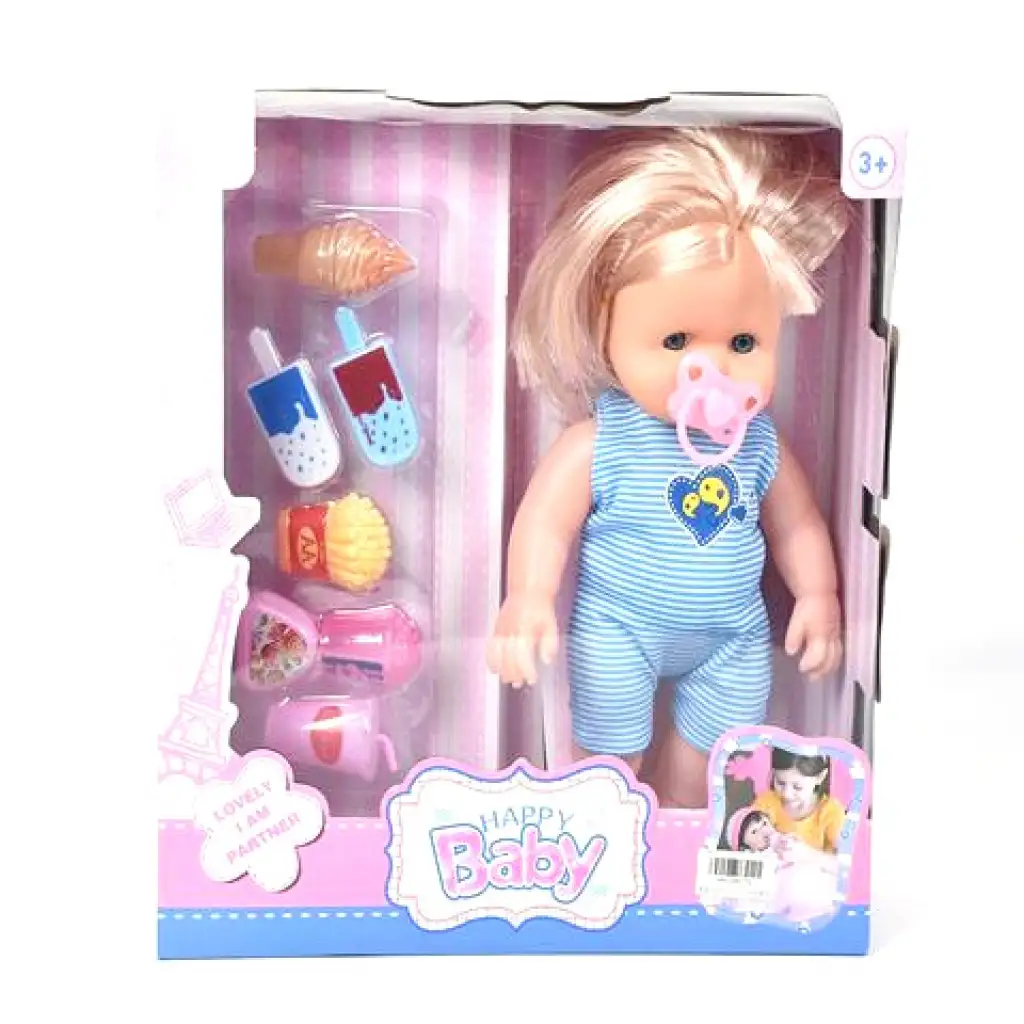 Bábika s blond vlasmi, so zvukom a príslušenstvom 35 cm