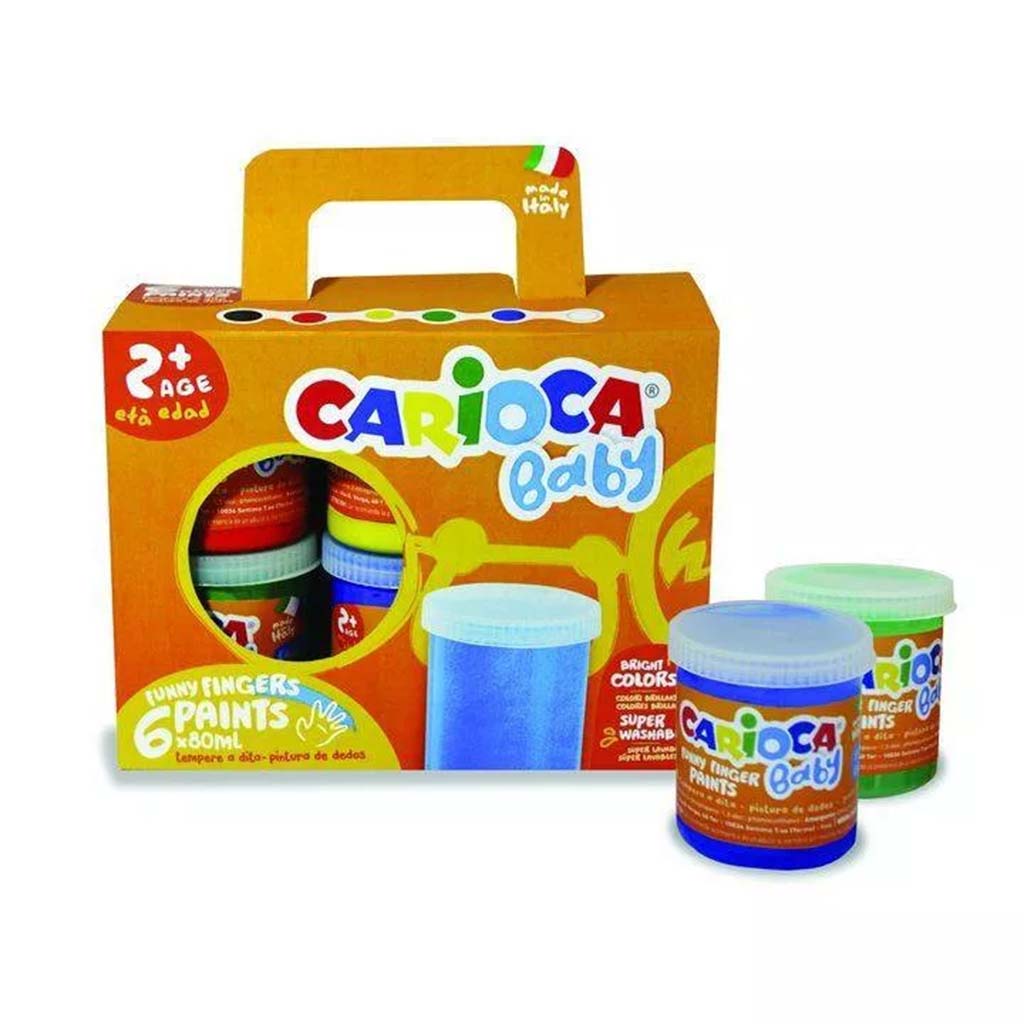 Baby ujjfesték szett különböző színekkel 6x80ml - Carioca kép 1