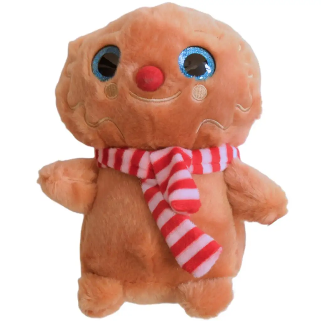 Bagoly plüssfigura csíkos sálban 18cm kép 1