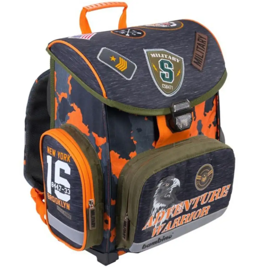 Bambino: Military ergonomická školská taška, batoh 36x27x14cm kép 5