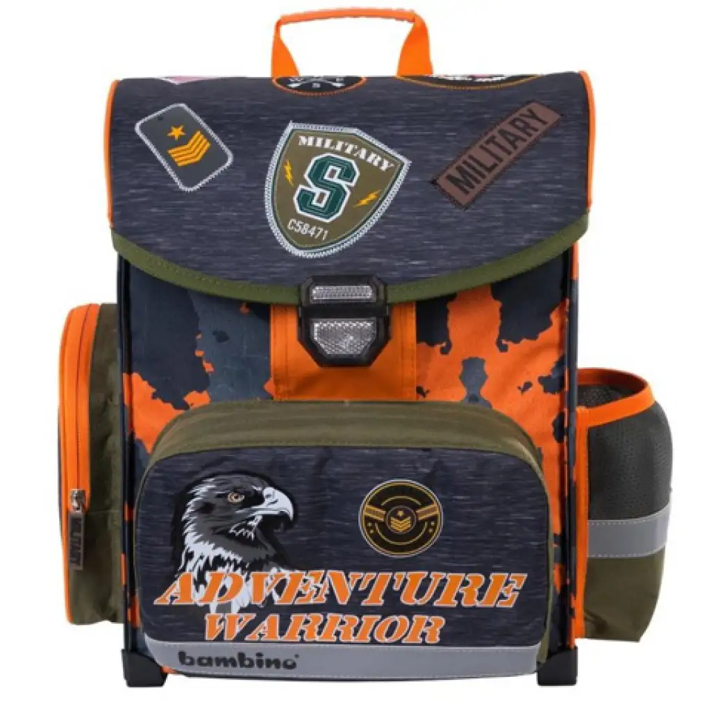 Bambino: Military ergonomická školská taška, batoh 36x27x14cm