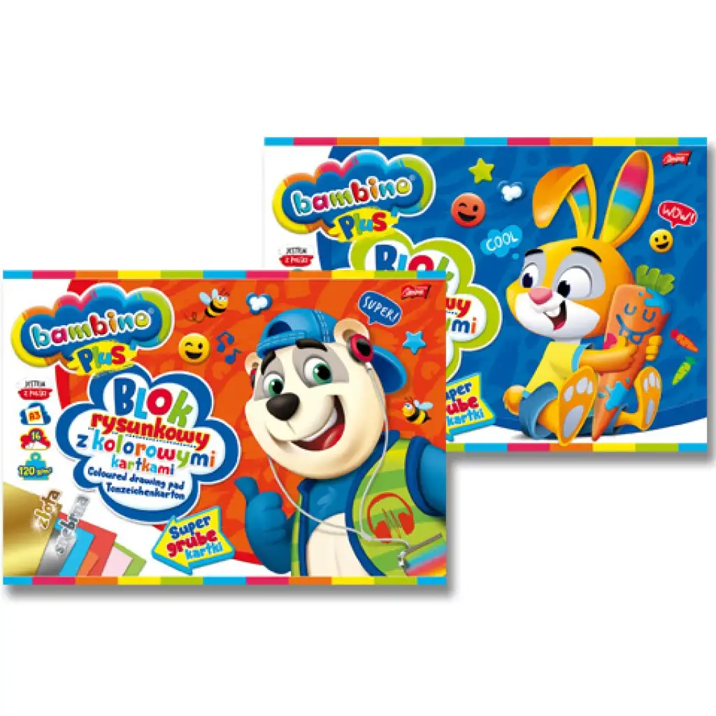 Bambino: Skicár so 16 farebným hárkami A/3 kép 1