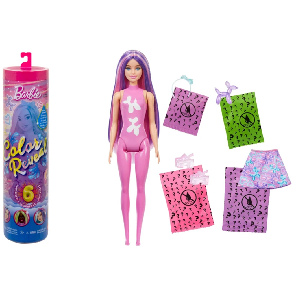 Barbie: Bábika Color Reveal s prekvapením psíka z balónika – Mattel kép 3