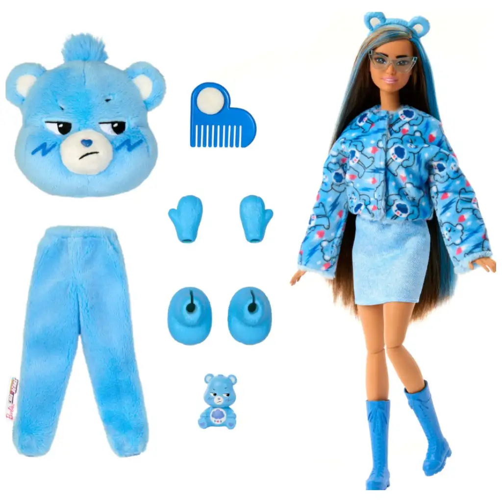 Barbie: Cutie Reveal prekvapujúca bábika Care Bears - Grumpy Bear - Mattel kép 2