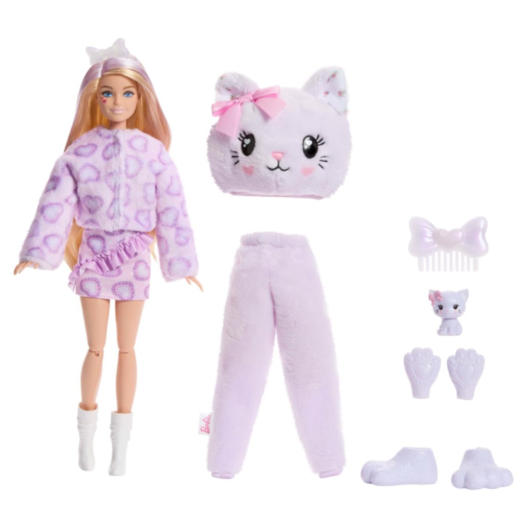 Barbie: Cutie Reveal prekvapujúca bábika – Mačička – Mattel kép 2