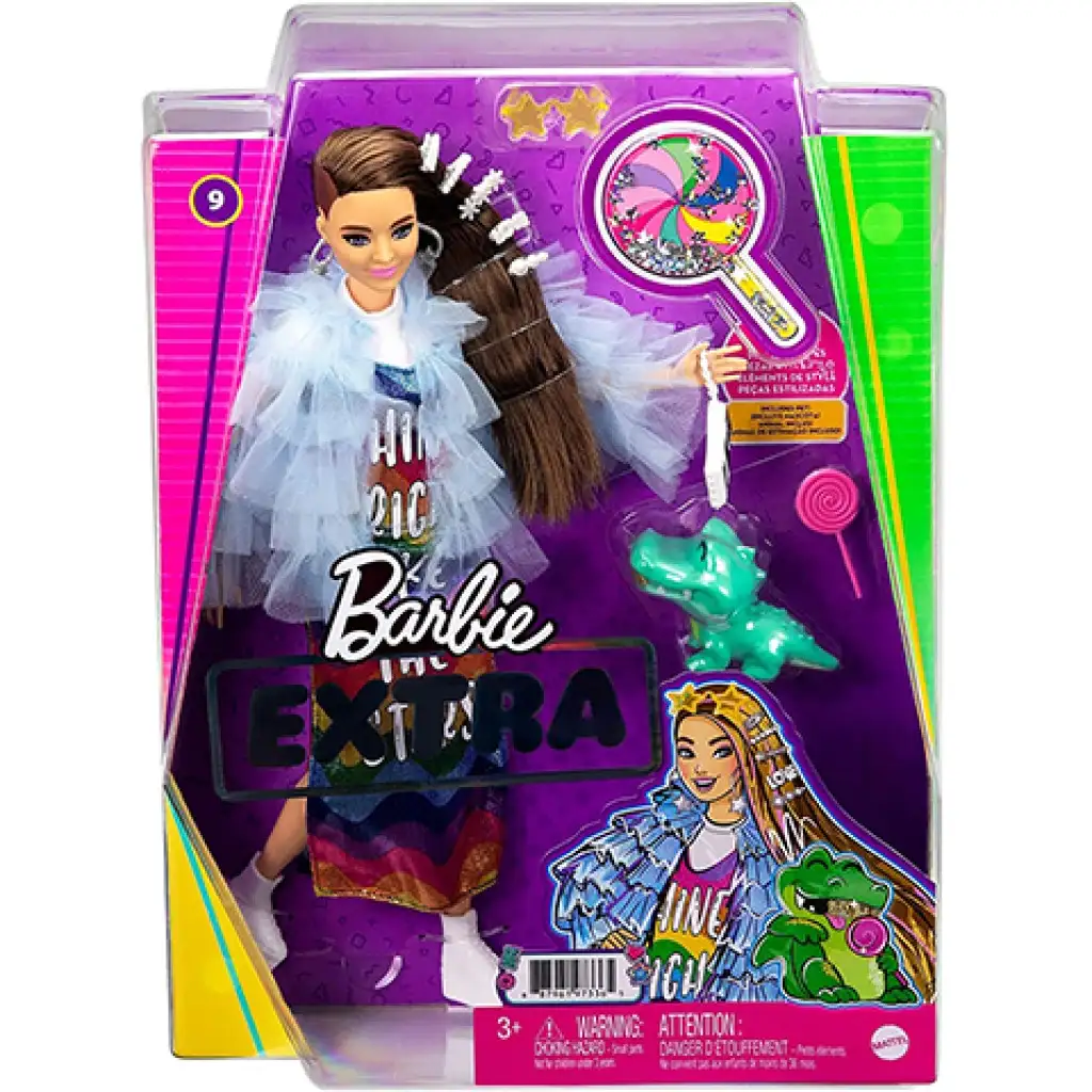 Barbie: Extravagáns baba szivárványos ruhában - Mattel kép 1