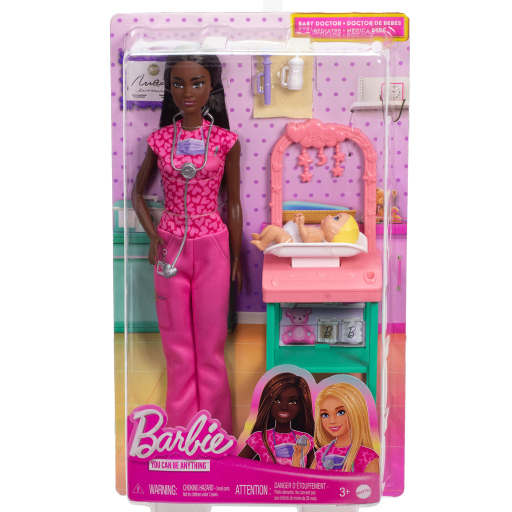 Barbie barna hajú gyerekorvos karrierbaba játékszett - Mattel kép 1