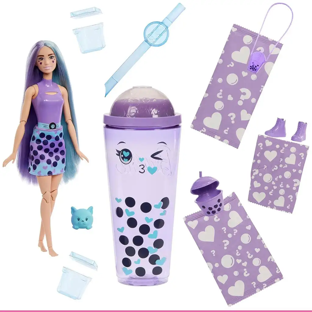Barbie: Slime Reveal Bublinková párty Fialová bábika - Mattel kép 3