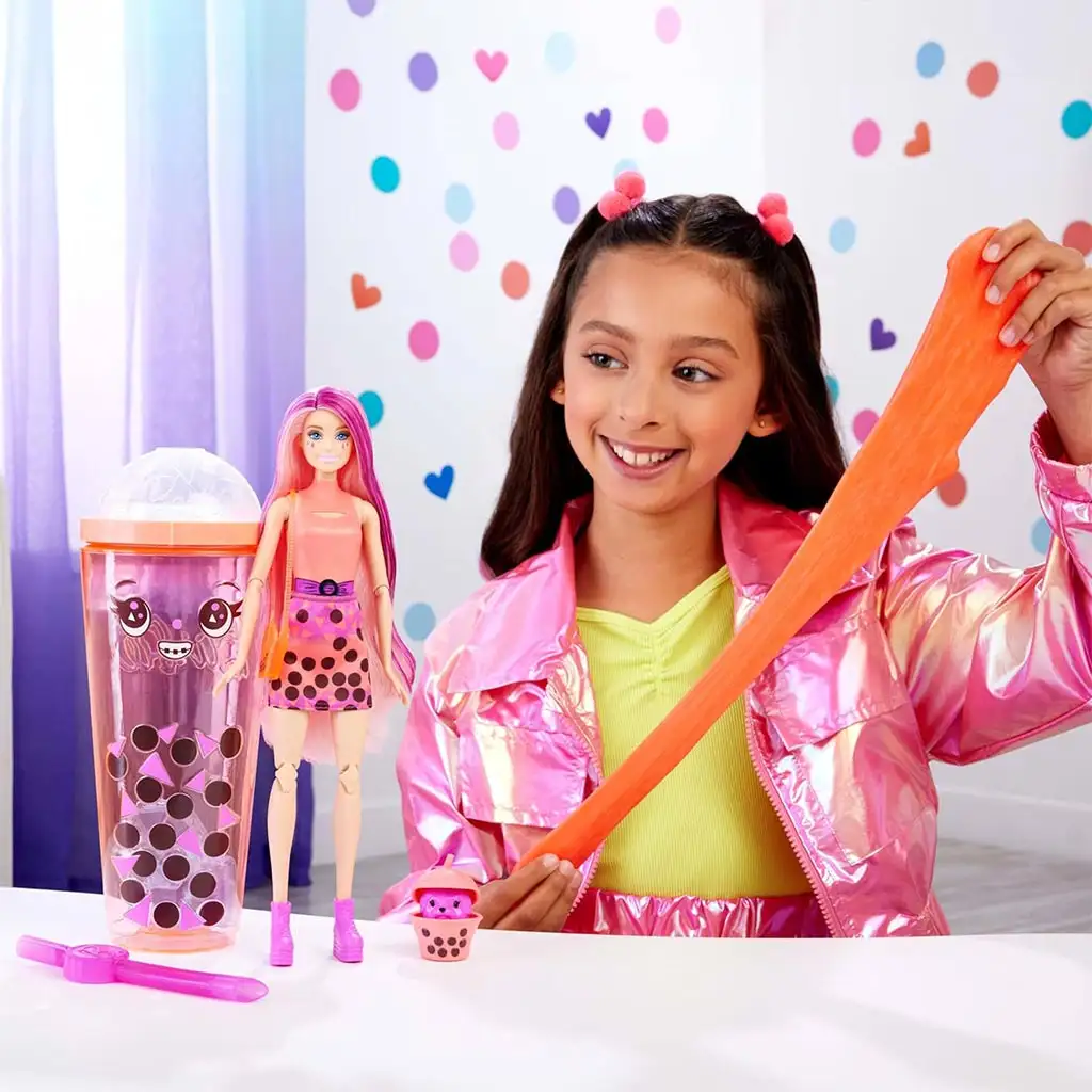 Barbie: Slime Reveal Bublinková párty Oranžová bábika - Mattel kép 2
