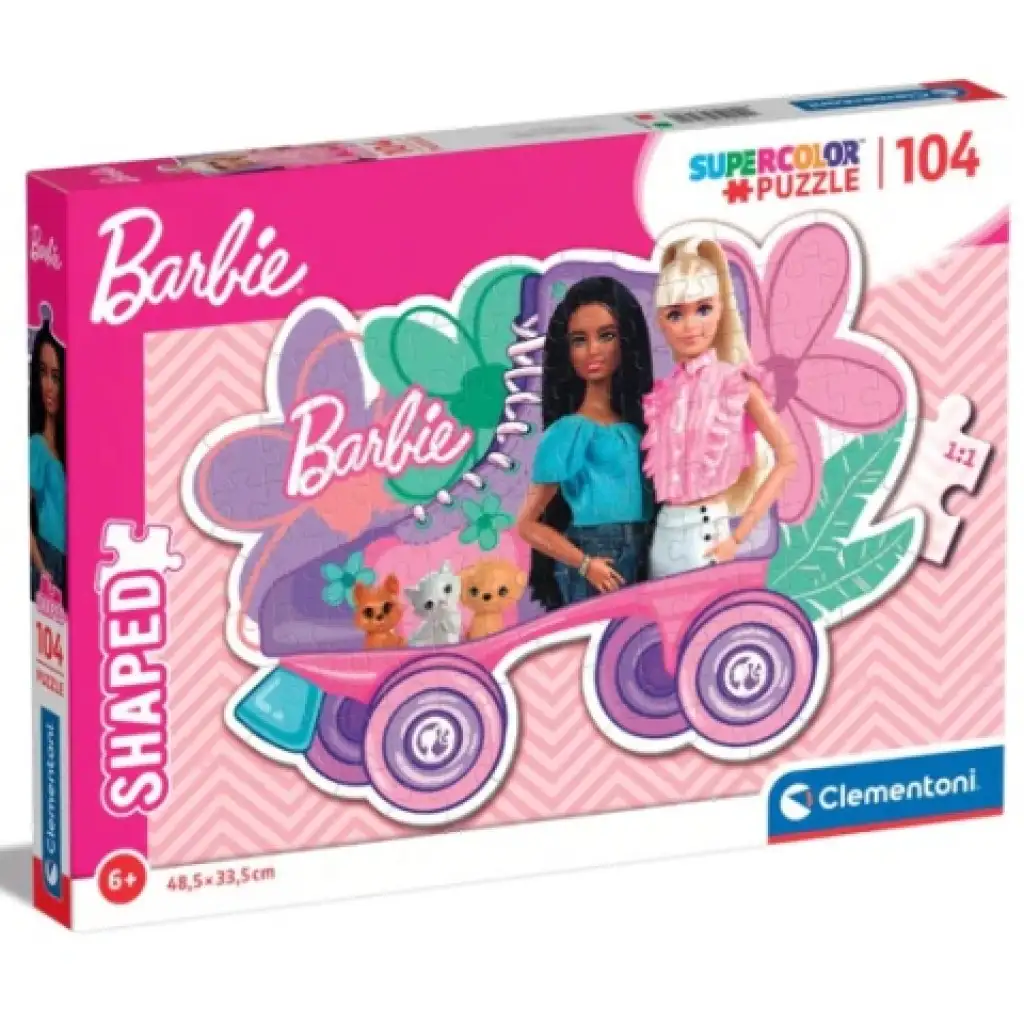 Barbie Supercolor 104-dielne puzzle v tvare kolieskovej korčule - Clementoni