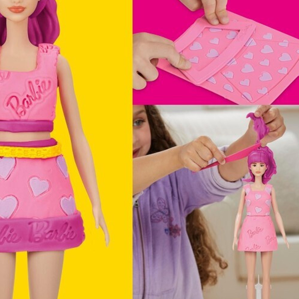 Play-Doh: Barbie srdcia a vlasová koruna modelovacia sada s bábikou – Hasbro kép 2
