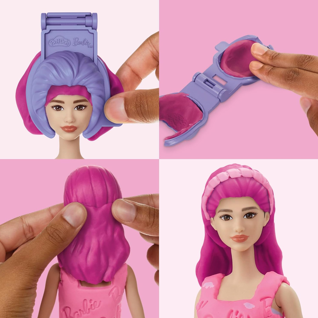 Play-Doh: Barbie srdcia a vlasová koruna modelovacia sada s bábikou – Hasbro kép 3