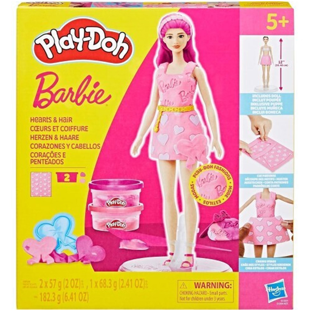 Play-Doh: Barbie srdcia a vlasová koruna modelovacia sada s bábikou – Hasbro