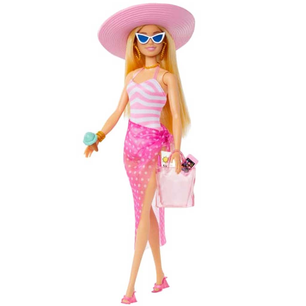 Barbie The Movie: Bábika Barbie Beach s plážovým vybavením - Mattel