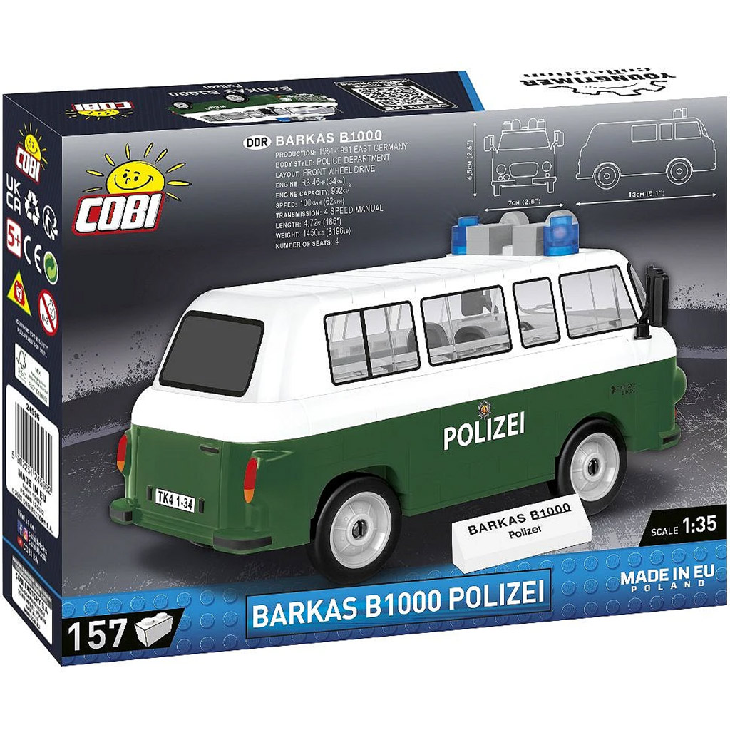 COBI: Stavebnica Barkas B1000 policajná dodávka (24596) kép 3