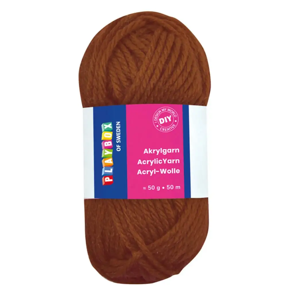 PlayBox: Akrylová priadza 50g hnedá
