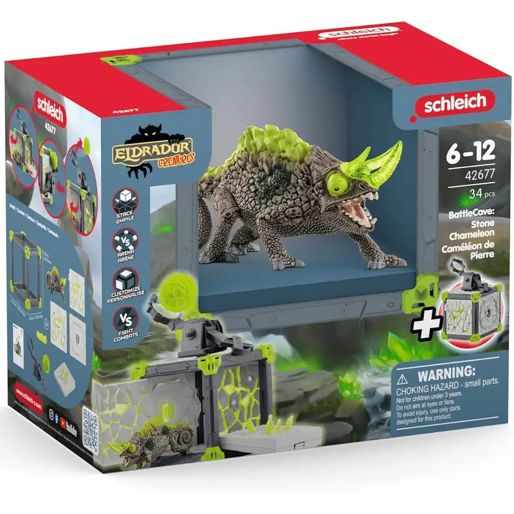 Schleich: Sada bojovej jaskyne s kameňom chameleónom (42677)