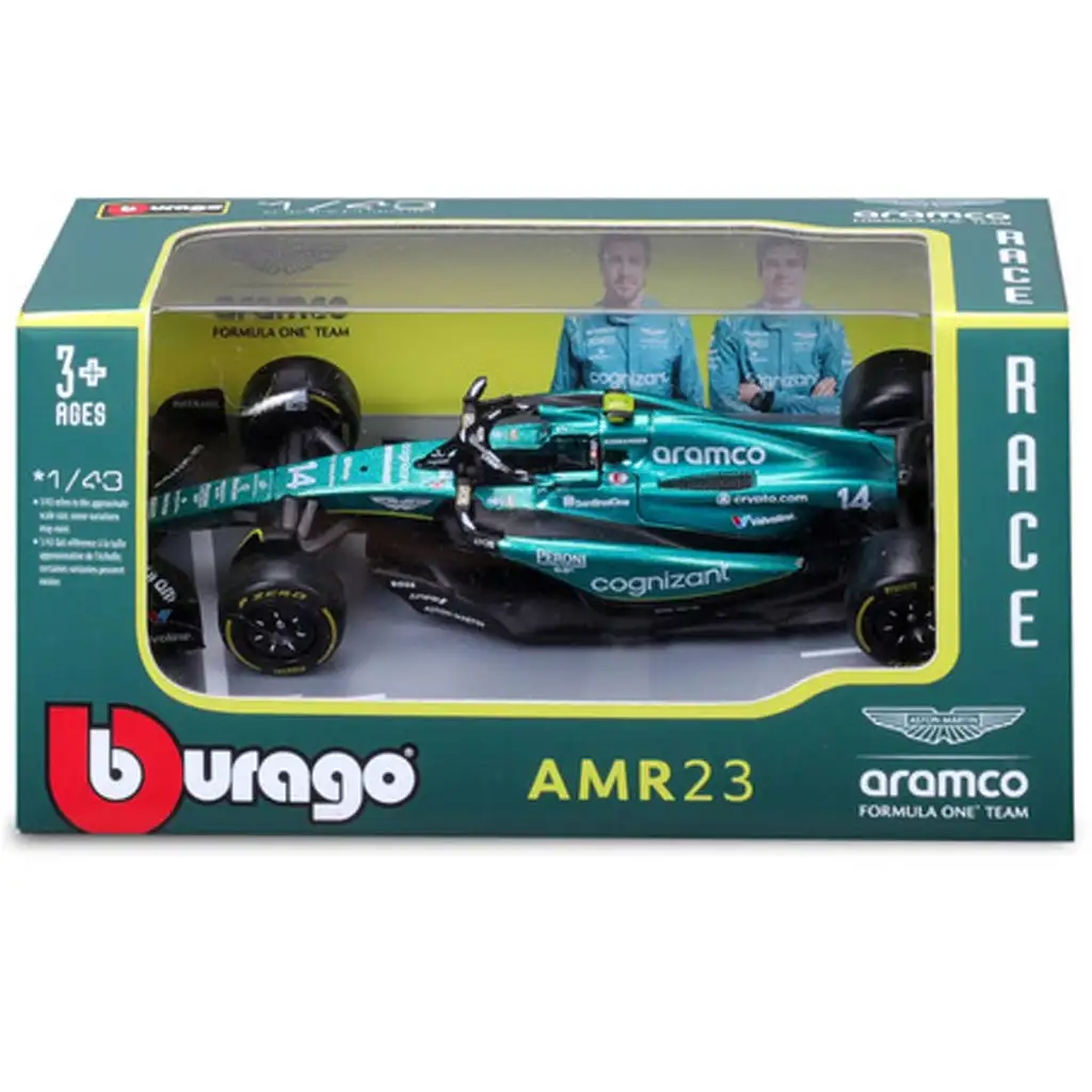 Bburago: Aston Martin AMR23 F1 pretekárske auto kovový model 1/43 (Fernando Alonso #14) kép 4
