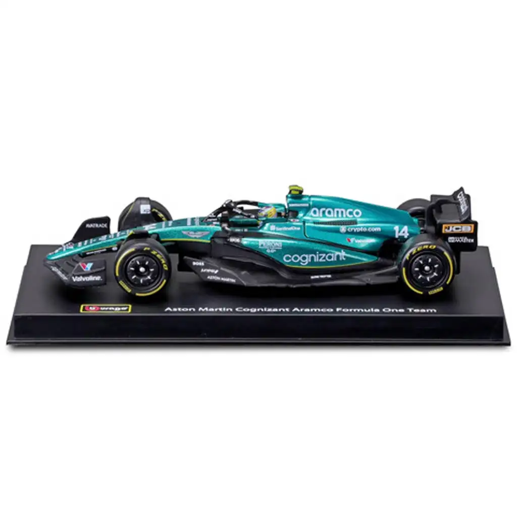 Bburago: Aston Martin AMR23 F1 pretekárske auto kovový model 1/43 (Fernando Alonso #14, verzia s prilbou) kép 3