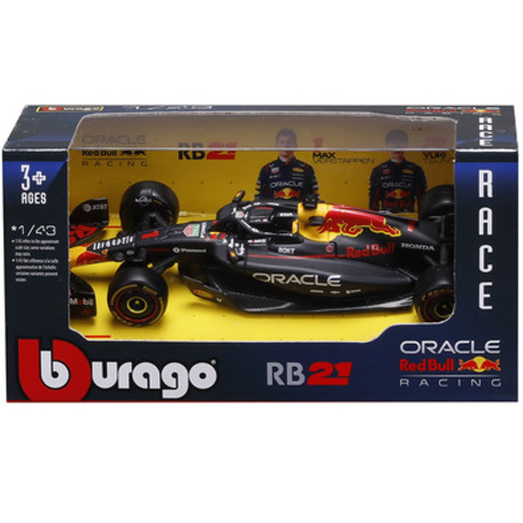 Bburago: Red Bull RB21 F1 pretekárske auto, kovový model 1/43 (Max Verstappen č. 1)