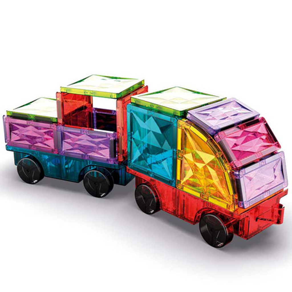 Geomag: Magnetic Tiles Gems – vozidlá, magnetické stavebné kocky, 24-dielna sada kép 2