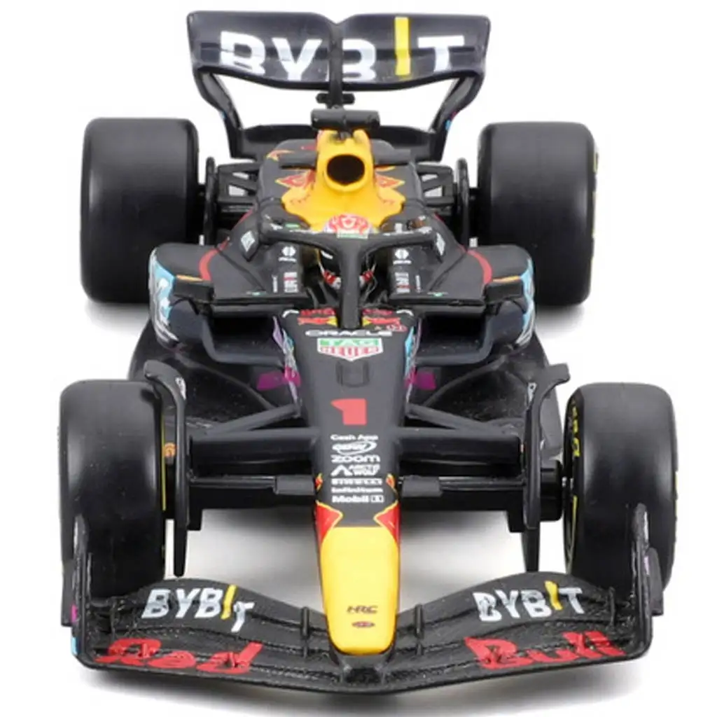 Bburago: Red Bull RB19 F1 pretekárske auto kovový model 1/43 (Max Verstappen #1, Miami GP špeciálna edícia, s prilbou) kép 3