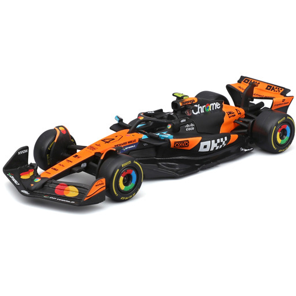 Bburago: McLaren MCL39 F1 (2025) závodné auto, kovový model v mierke 1:43 (Lando Norris #4) kép 2