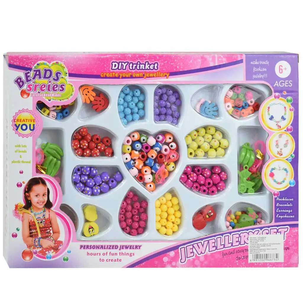 Beads Series: Set na výrobu šperkov 200+farebných perál a prívesky