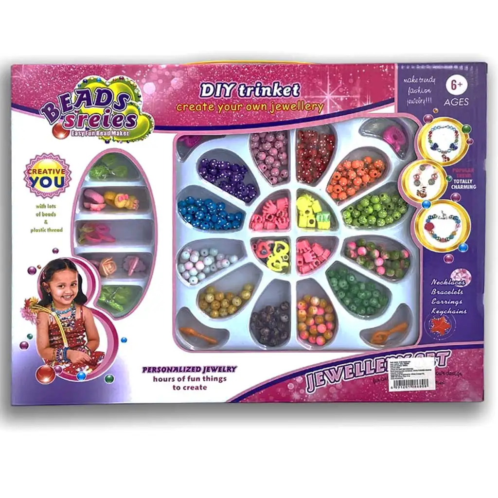 Beads Series: Set na výrobu šperkov s perlami, gumičkou do vlasov a príveskom