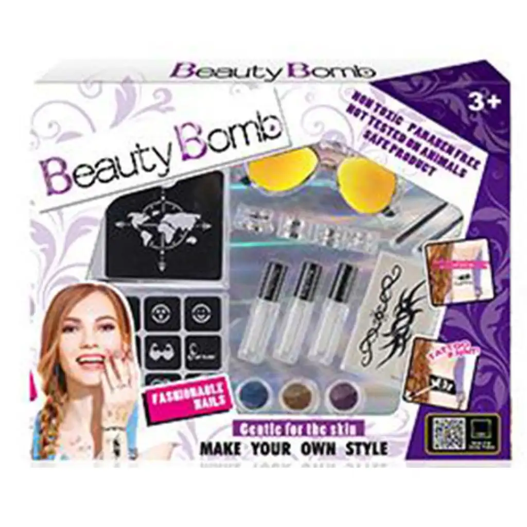 Beauty World: Beauty Bomb sľudové tetovanie set so slnečnými okuliarmi