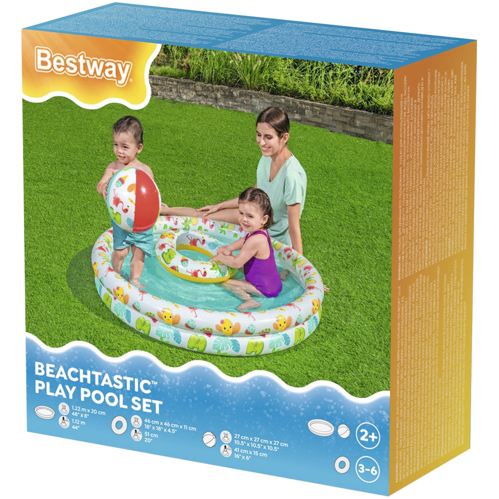Bestway: Beachtastic felfújható pancsoló medence 3az1-ben szett Ø 122 x 20 cm kép 4