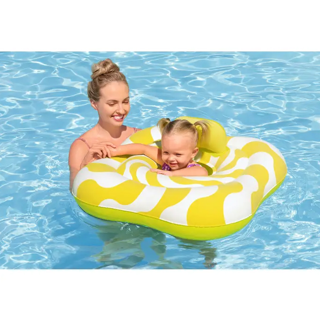 Bestway: Swim Safe kétgyűrűs beülős baba úszógumi 79 cm kép 2