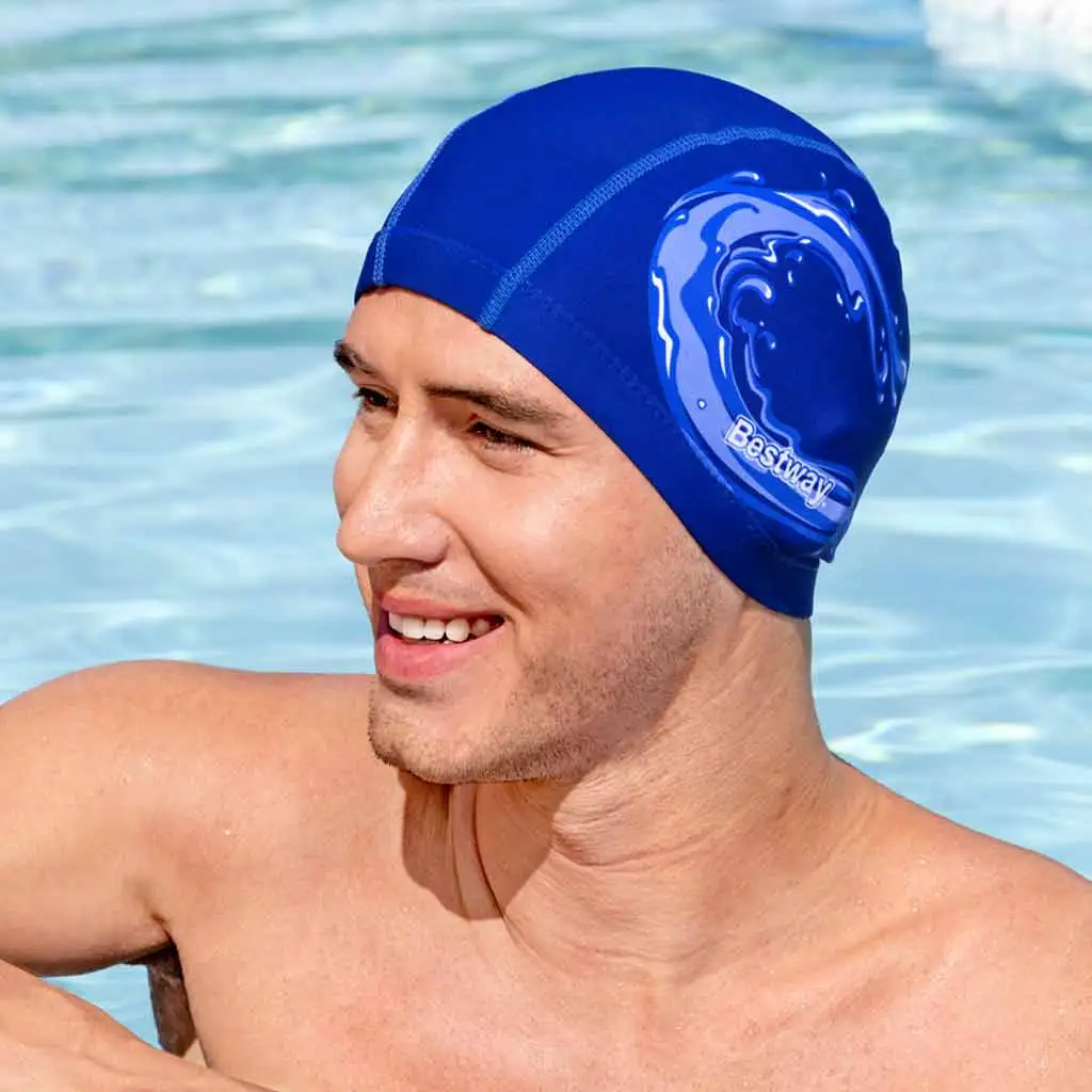 Bestway: Elegantná a pružná Premium™ textilná plavecká čiapka pre deti od 14 rokov kép 2