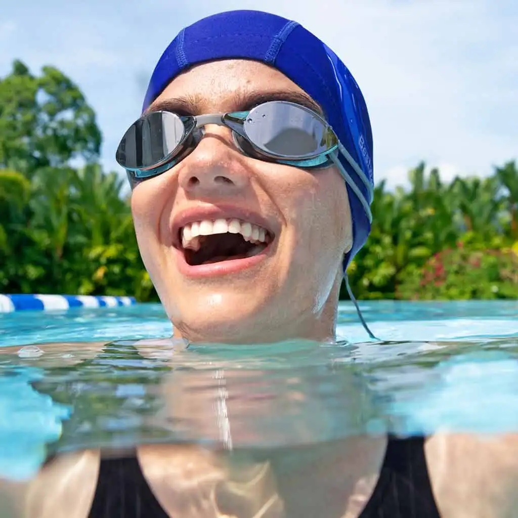 Bestway: Elegantná a pružná Premium™ textilná plavecká čiapka pre deti od 14 rokov kép 5