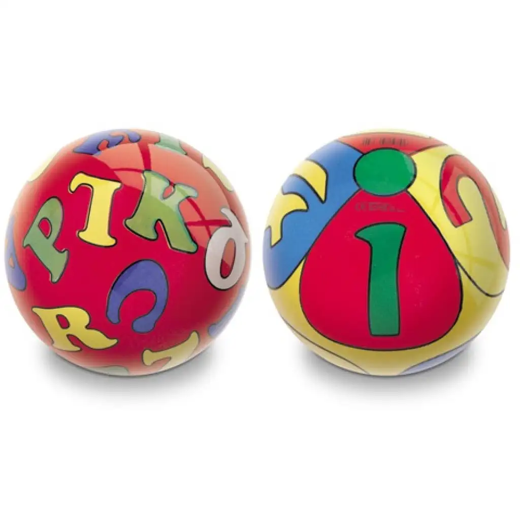 Písmenká a číslice gumená lopta 14cm - Mondo Toys