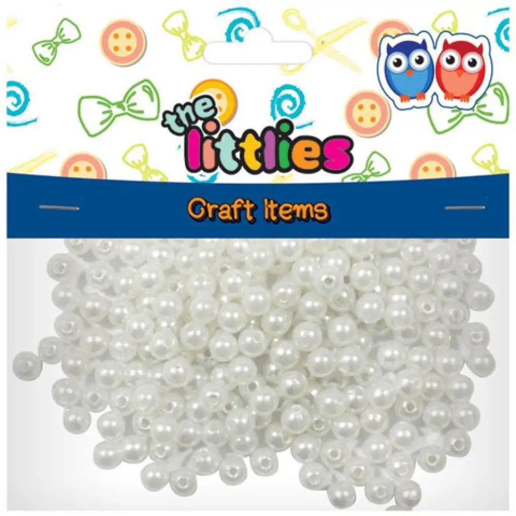 Biele ozdobné korálky 50g 8mm