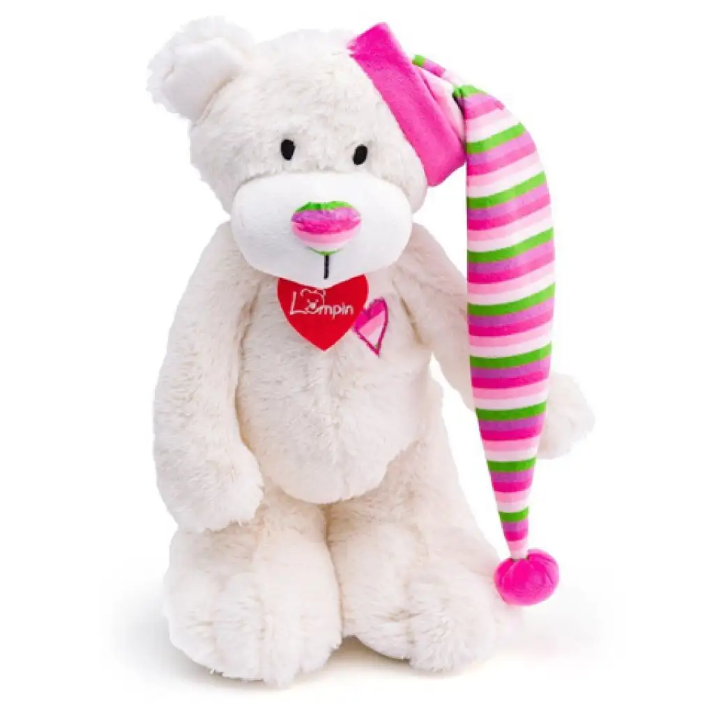 Biele plyšové macko Theodor 35 cm - Lumpin