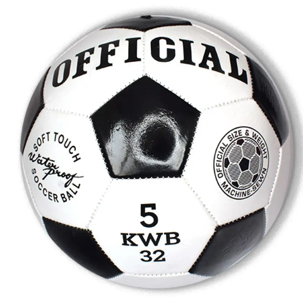 Bielo-čierna futbalová lopta z umelej kože 23cm