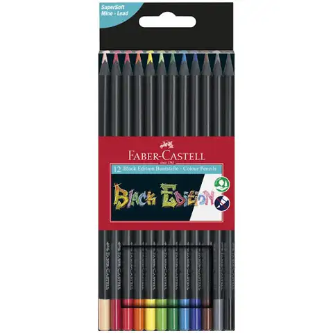 Faber-Castell: Black Edition  12 dielny set farebných ceruziek