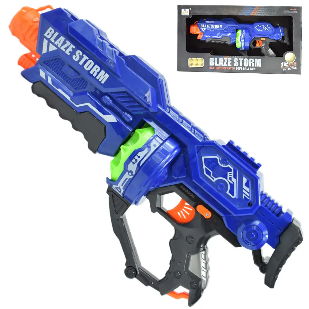 Blaze Storm: Veľká elektrická pištoľ so špongiovými nábojmi 44x20cm